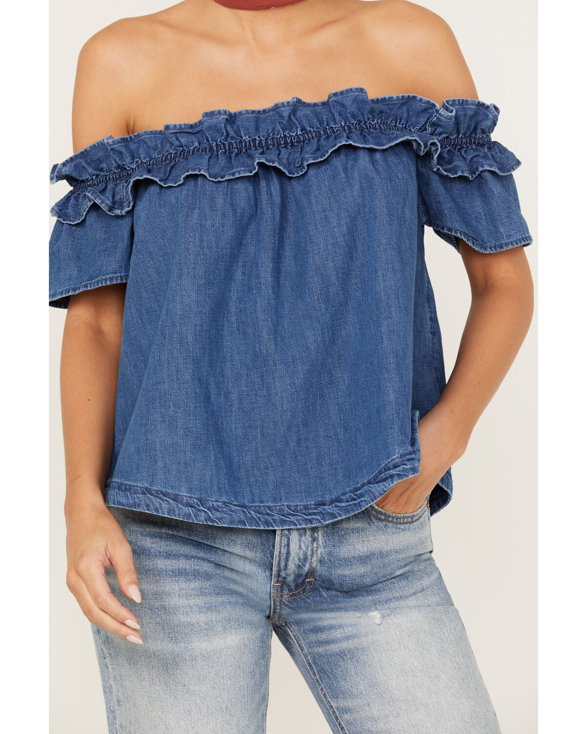Image #3 - Free People Women's Maxine Top, Medium Wash, hi-res