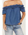 Image #3 - Free People Women's Maxine Top, Medium Wash, hi-res