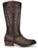 Image #2 - Circle G Women's Tobacco Embroidery Zip Leather Western Boot - Round Toe, Dark Brown, hi-res