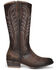 Image #2 - Corral Women's Tobacco Embroidery Zip Leather Western Boot - Round Toe, Dark Brown, hi-res