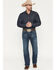 Image #1 - Ariat Men's Boot Barn Exclusive M4 Adkins Dark Wash Relaxed Fit Stretch Bootcut Jeans, Blue, hi-res