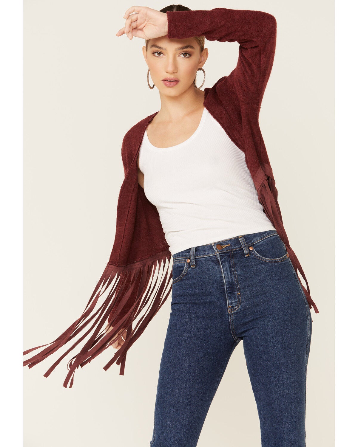 faux suede tassel jacket
