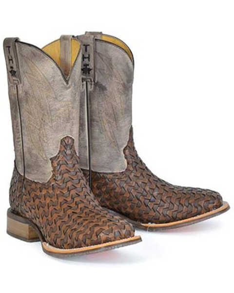 Tin Haul Men's Ripples Western Boots - Broad Square Toe, Tan, hi-res