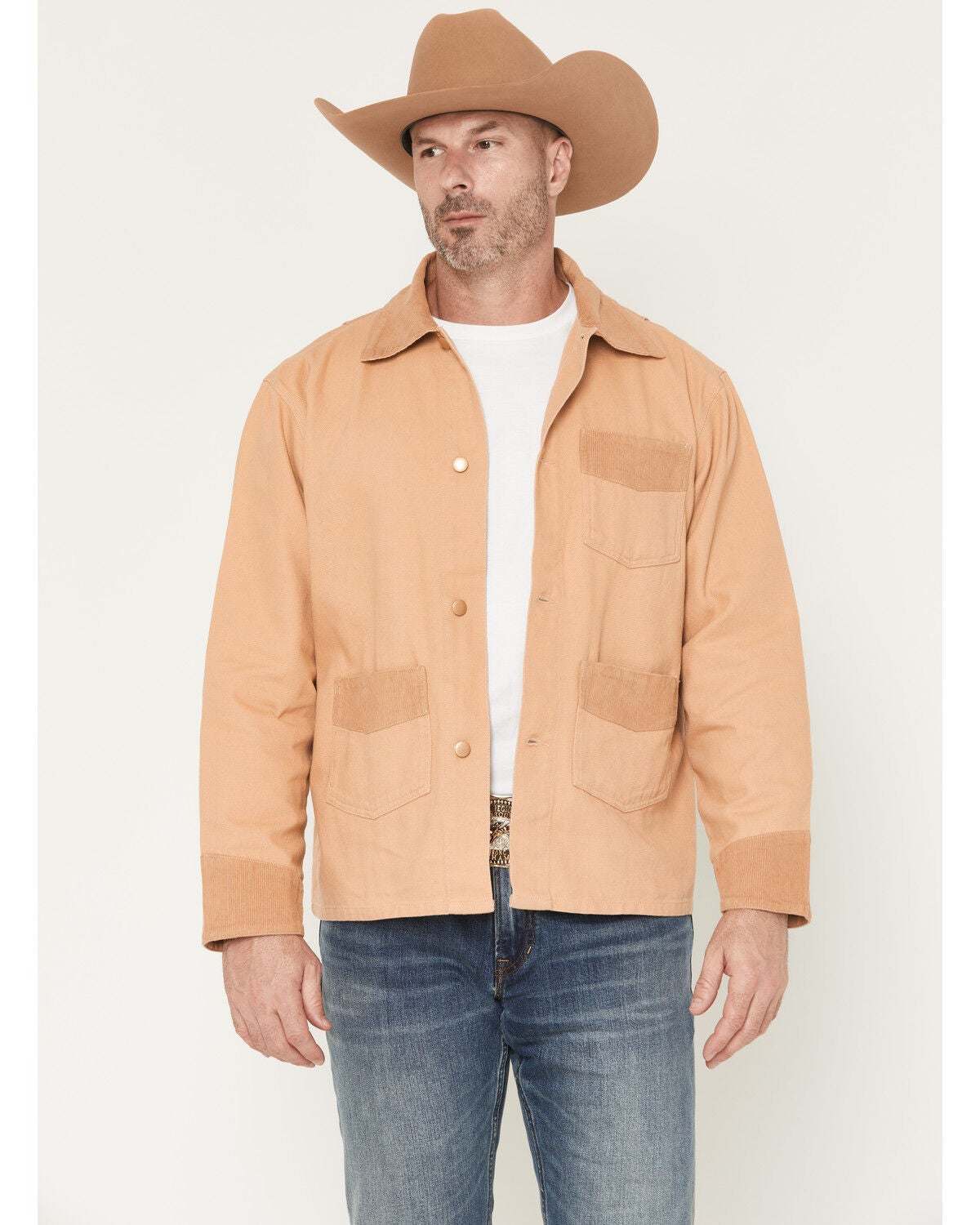 Image #1 - Outback Trading Co Men's Cowboy Brush Canvas Button-Down Jacket, Camel, hi-res