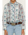 Image #3 - Wrangler Boys' Checotah Southwestern Striped Long Sleeve Pearl Snap Western Shirt, Blue, hi-res