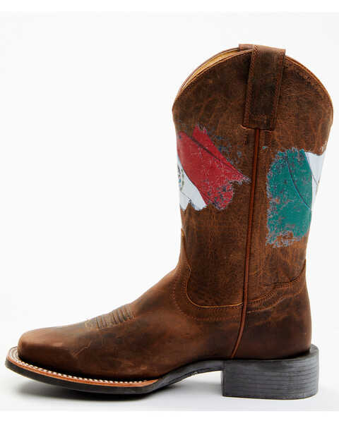 Image #3 - RANK 45® Women's Arbie Western Performance Boots - Broad Square Toe, Brown, hi-res