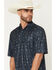 Image #2 - Cinch Men's Steerhead Print Short Sleeve Button-Down Stretch Polo, Navy, hi-res