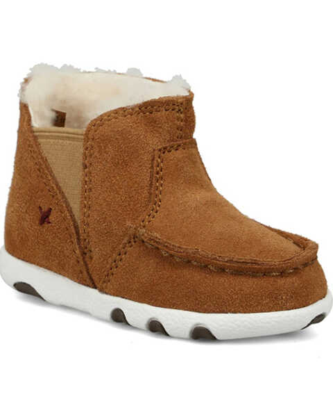 Twisted X Infant & Toddler Kids Shearling Lined Cukka Driving Moc , Brown, hi-res