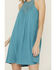 Image #3 - Shyanne Women's Crochet Yoke Crinkle Mini Dress, Medium Blue, hi-res