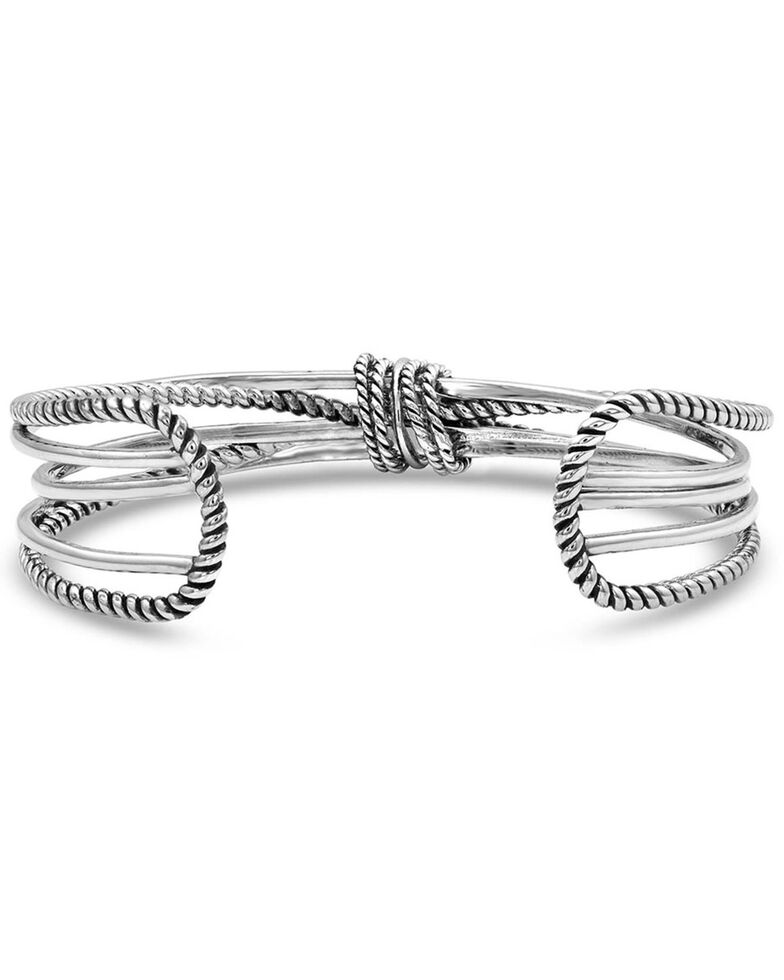 Montana Silversmiths Women's Faith On A Loop Cross Bracelet, Silver, hi-res