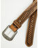 Image #2 - Cody James Men's Keaton Basketweave Tooled Leather Belt, Tan, hi-res