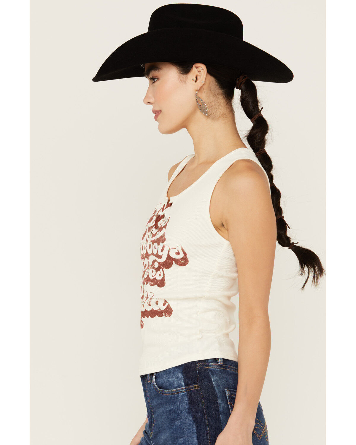 Image #2 - Idyllwind Women's Fahari Lace-Up Front Top, Ivory, hi-res