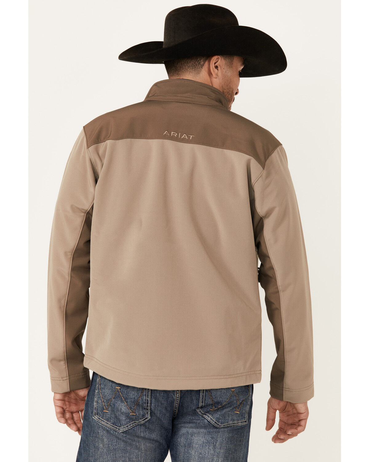 Image #4 - Ariat Men's Wyatt Color Block Softshell Jacket, Tan, hi-res