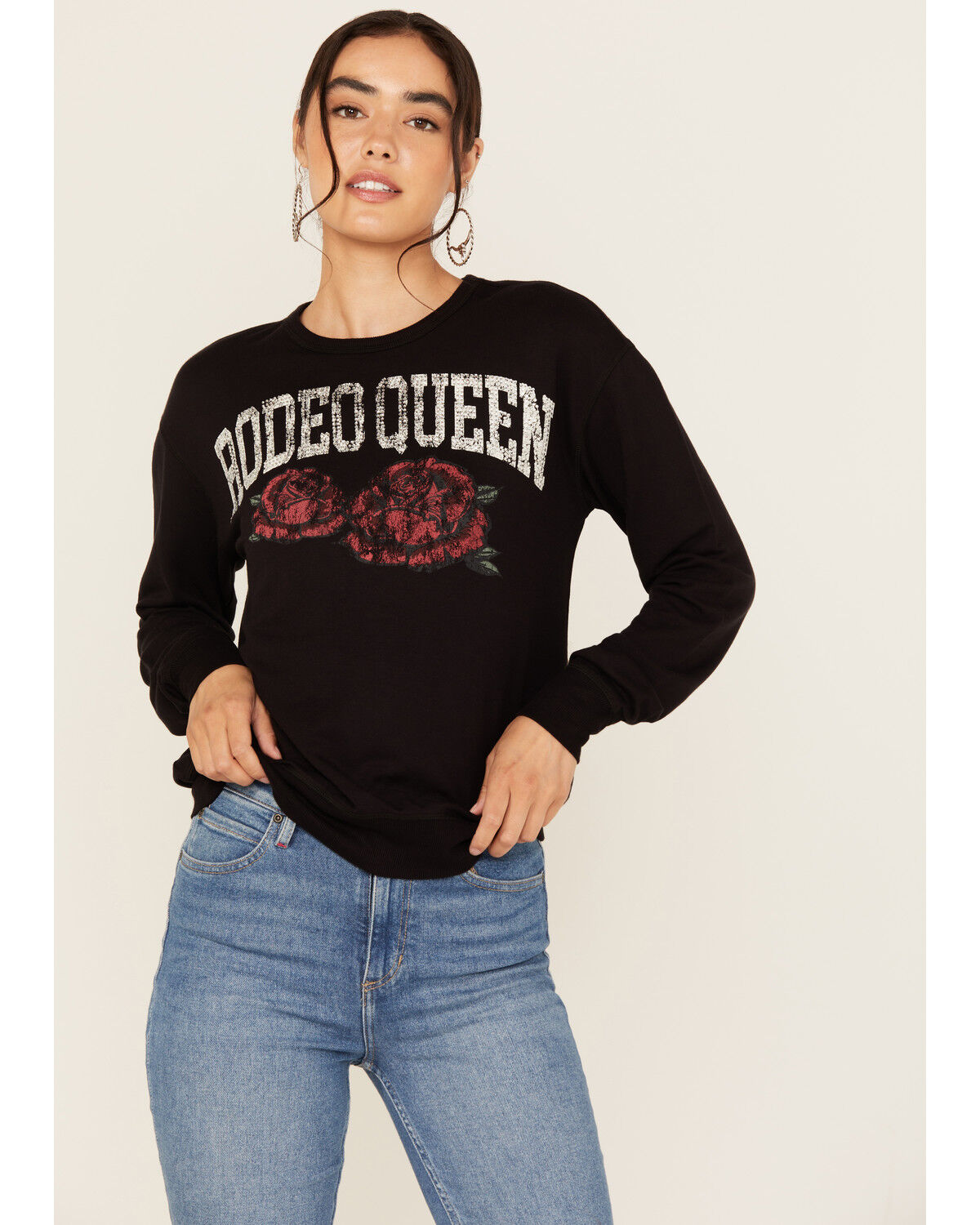 Image #1 - Idyllwind Women's Rodeo Queen Pullover Sweatshirt, Black, hi-res