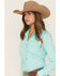 Image #2 - Ariat Women's Boot Barn Exclusive Solid Kirby Long Sleeve Button-Down Stretch Western Shirt, Blue, hi-res