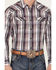 Image #3 - Moonshine Spirit&reg; Men's Back Stage Plaid Print Long Sleeve Snap Western Shirt, Purple, hi-res