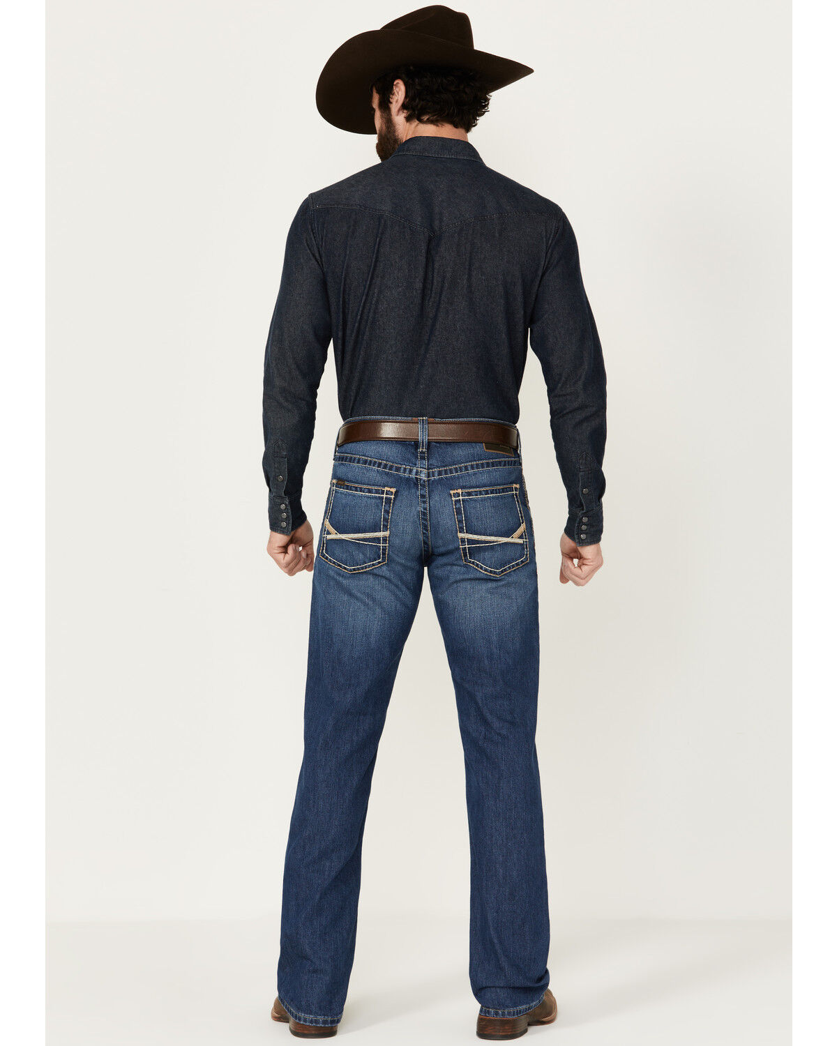 Image #3 - Ariat Men's M5 Medium Wash Pismo Bucklin Straight Denim Jeans, Medium Wash, hi-res