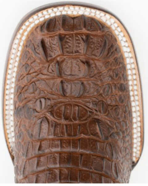 Image #5 - Ferrini Women's Rusty Caiman Print Western Boots - Broad Square Toe, Rust, hi-res