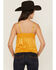 Image #4 - Shyanne Women's Lace Trim Satin Cami, Gold, hi-res