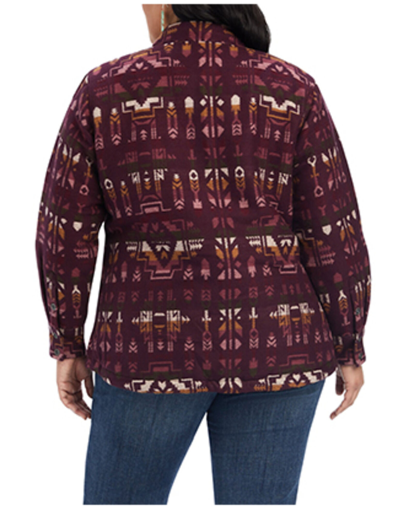 Image #3 - Ariat Women's R.E.A.L Southwestern Print Shacket - Plus Size, Purple, hi-res