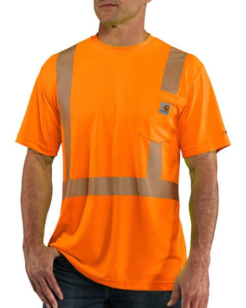 Carhartt Men's Orange Force High-Visibility Class 2 T-Shirt - Big, Orange, hi-res