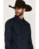 Image #2 - Moonshine Spirit&reg; Men's Wrangler Micro Floral Long Sleeve Snap Western Shirt, Navy, hi-res