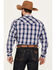 Image #4 - Rodeo Clothing Men's Plaid Print Long Sleeve Pearl Snap Western Shirt, Navy, hi-res