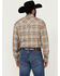 Image #4 - Stetson Men's Plaid Print Fancy Yoke Long Sleeve Pearl Snap Western Shirt , Brown, hi-res