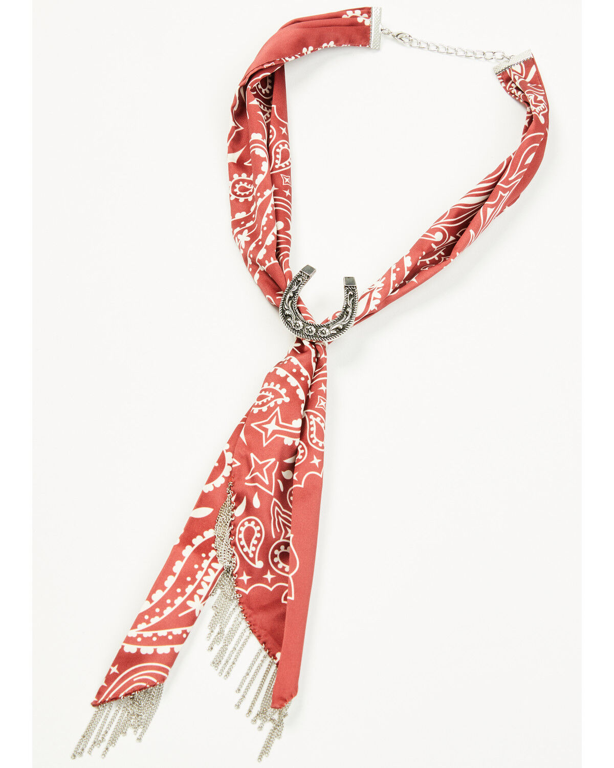 Image #3 - Idyllwind Women's Amelia Chain Fringe Bandana Necklace, Red, hi-res