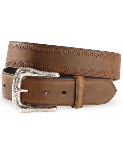 Image #1 - Ariat Men's Basic Western Leather Belt - Reg & Big, Distressed, hi-res