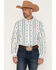 Image #1 - RANK 45&reg; Men's Apache RODEOTEK&trade; Southwestern Striped Long Sleeve Button-Down Stretch Western Shirt, Cream, hi-res