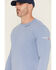 Image #2 - Ariat Men's FR Solid Base Layer Long Sleeve Work Shirt, Medium Blue, hi-res