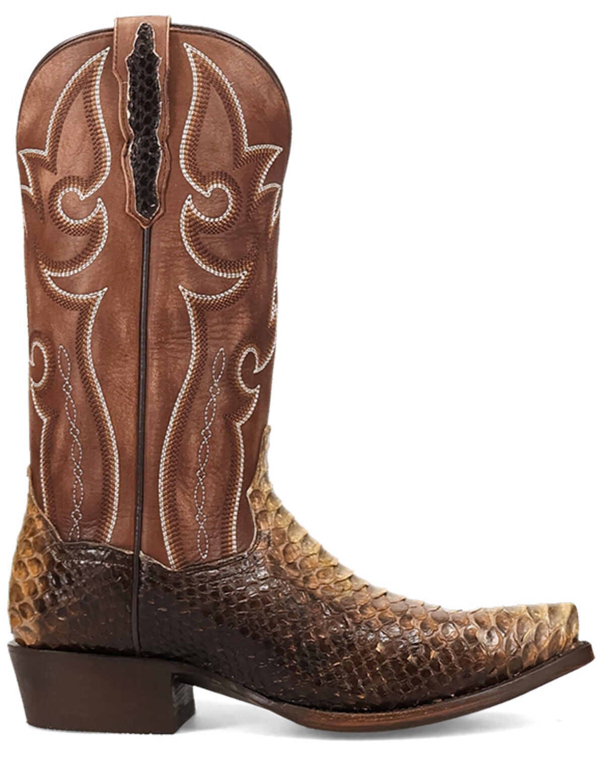 Image #2 - Dan Post Men's Exotic Python Stryker Western Boots - Snip Toe, Taupe, hi-res
