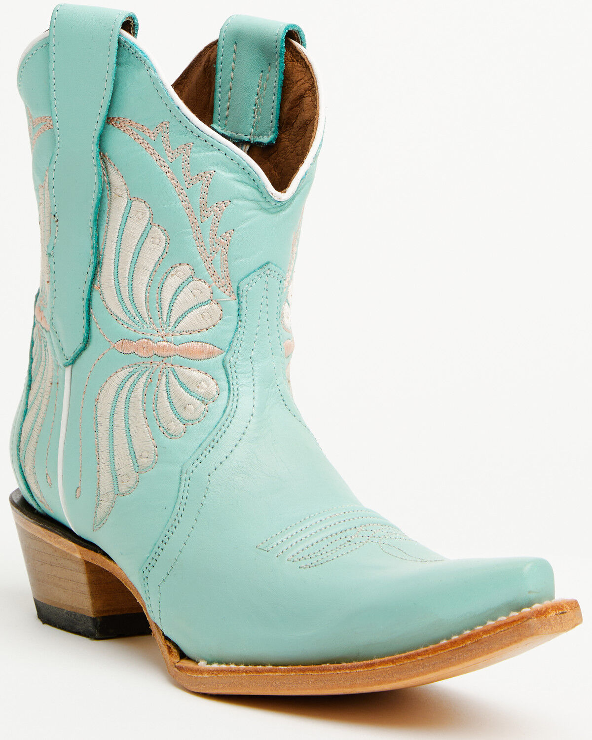 Image #1 - Circle G Women's Butterfly Western Booties - Snip Toe, Mint, hi-res