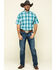 Cinch Men's Blue Large Plaid Short Sleeve Western Shirt , Blue, hi-res