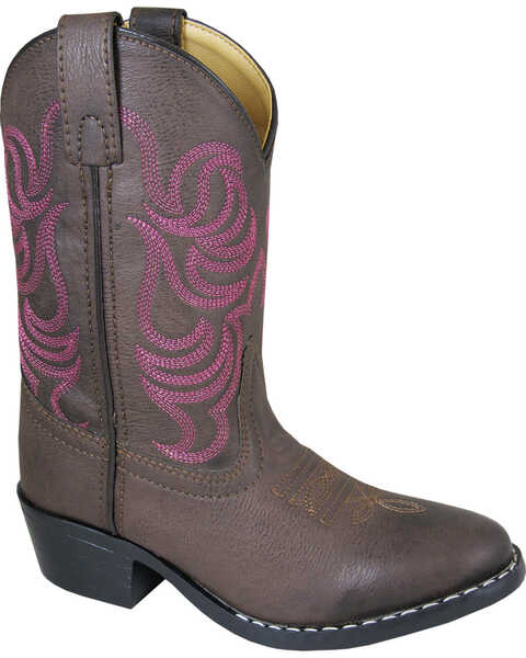 Image #1 - Smoky Mountain Youth Girls' Monterey Western Boots - Round Toe , Brown, hi-res