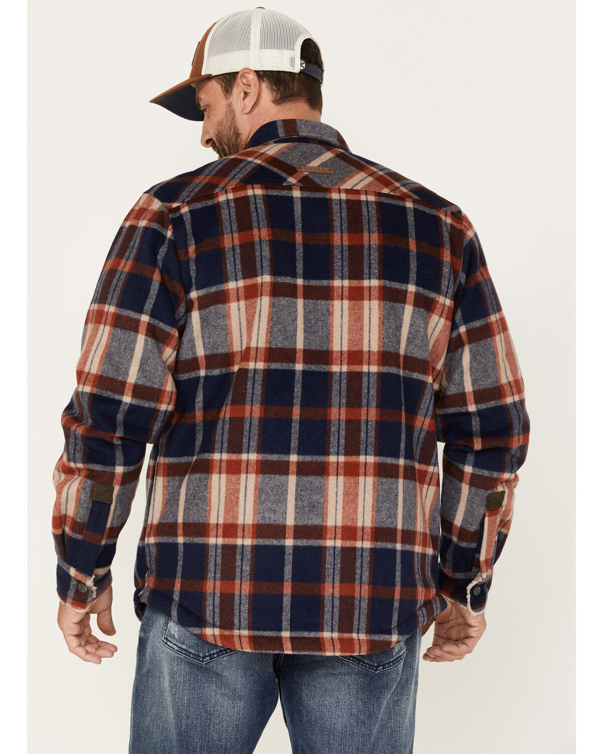 Image #4 - Dakota Grizzly Sherpa Lined Wool Shacket, Blue/red, hi-res
