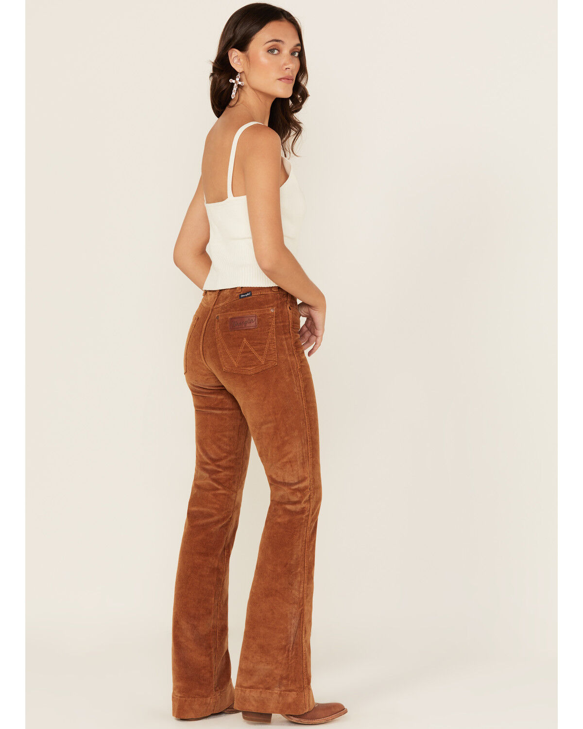 Image #3 - Wrangler Retro Women's Lacey High Rise Corduroy Trouser Jeans, Brown, hi-res