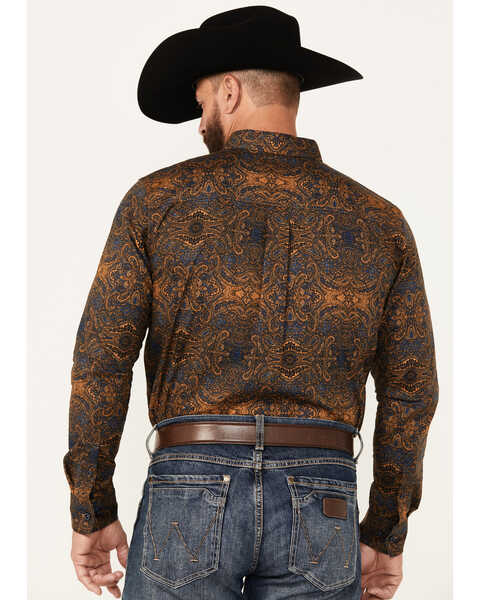 Image #4 - Cody James Men's Winding Roads Paisley Print Long Sleeve Button-Down Stretch Western Shirt - Big , Chocolate, hi-res