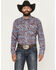 Image #1 - Roper Men's Paisley Print Long Sleeve Snap Western Shirt, Wine, hi-res