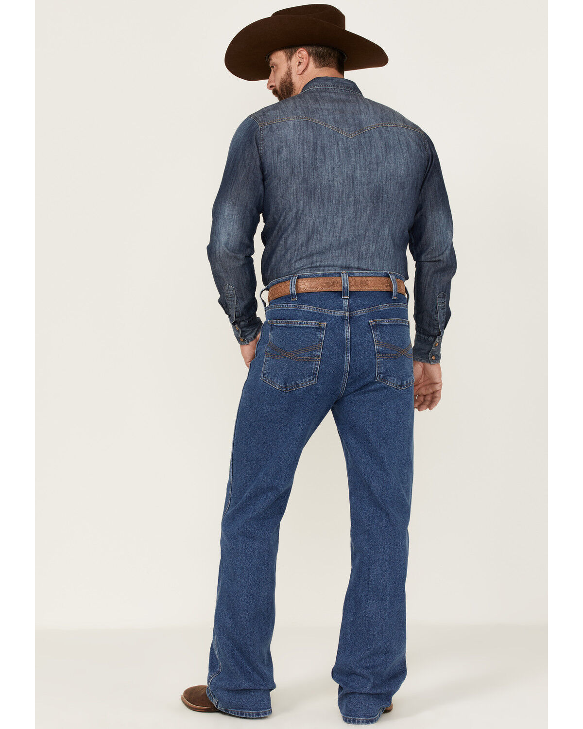 Image #3 - Blue Ranchwear Men's Buckaroo Medium Wash Stretch Regular Bootcut Jeans, Medium Wash, hi-res