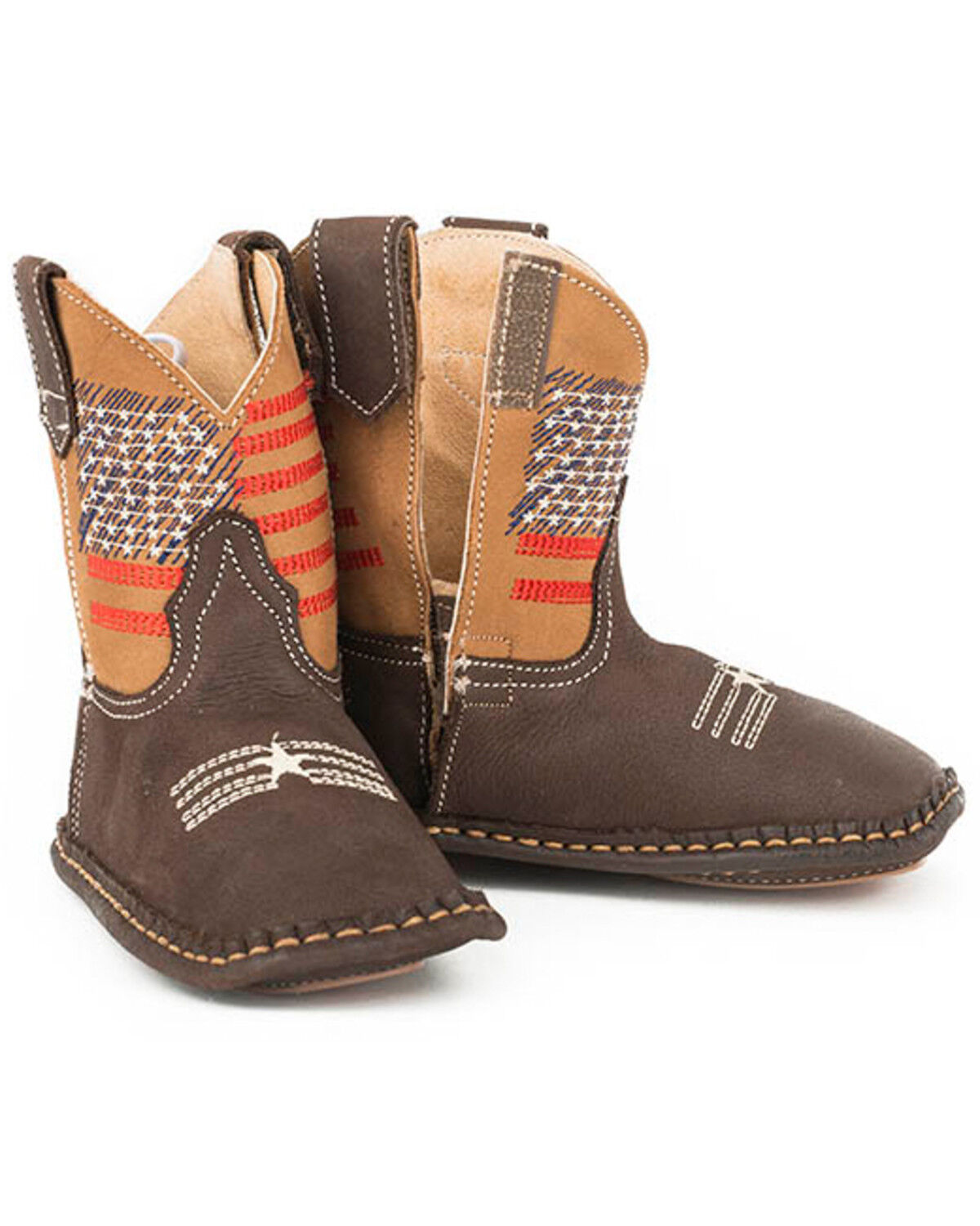 Image #1 - Roper Infant Boys' Lil American Western Boots - Square Toe, Brown, hi-res
