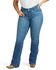 Image #1 - Ariat Women's R.E.A.L Mid Rise Patricia Stretch Main Bootcut Jeans - Plus, Blue, hi-res