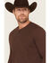 Image #2 - Dakota Grizzly Men's Jesse Long Sleeve 1/4 Button-Down Henley Shirt, Bark, hi-res