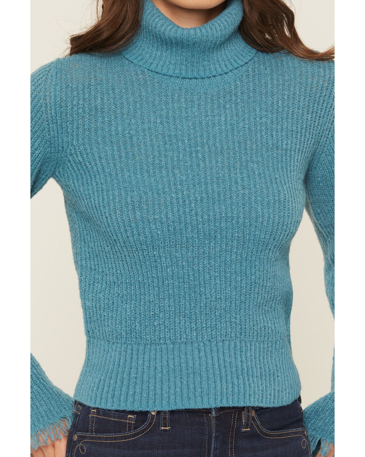 Image #3 - Shyanne Women's Bell Sleeve Marled Sweater, Turquoise, hi-res