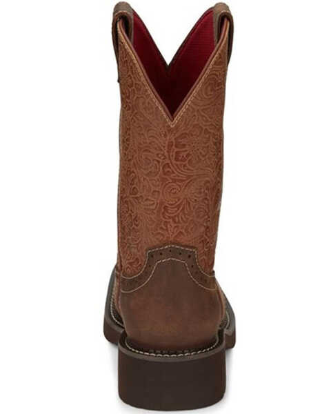 Image #5 - Justin Women's Starlina Western Boots - Broad Square Toe, Brown, hi-res