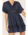 Image #3 - Wishlist Women's Solid Lace Trim Mini Dress, Blue, hi-res