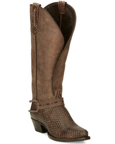 Tony Lama Women's Lottie Western Boots - Snip Toe, Brown, hi-res
