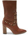 Image #2 - Free People Women's Dakota Heel Studded Leather Western Boots - Round Toe, Brown, hi-res
