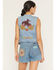 Image #4 - Wrangler X Lainey Wilson Women's Bull Riding Embroidered Button-Down Denim Vest, Blue, hi-res